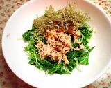 電子レンジdeとろろー♡ﾂﾅ水菜作り方2写真