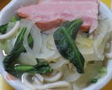 ベーコンステーキの蒸し焼きうどん作り方5写真