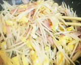 もやしと薄焼き卵とベーコンの簡単炒め作り方5写真