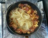 塩麹de簡単♡ふわトロ卵＆トマトスパ♪作り方5写真