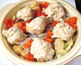 寒い日に温まる！鶏肉団子と白菜のスープ煮作り方4写真