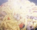 アヒージョの残りでゴルゴンゾーラのパスタ作り方3写真