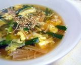ニラとなめたけの中華スープ作り方5写真