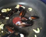 イカわたとセロリのトマトスパゲティ作り方6写真