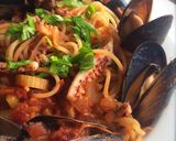 イカわたとセロリのトマトスパゲティ作り方9写真