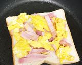フライパンでハムエッグサンド作り方3写真