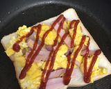 フライパンでハムエッグサンド作り方4写真