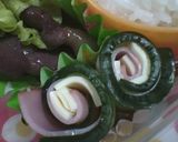 子ども弁当★ハムチーズキュウリの3色巻き作り方4写真