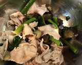 豚バラ、ナス、ほうれん草パスタ作り方4写真