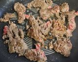 夕♪牛肉エノキタケしめじ長ねぎの炒め物作り方4写真
