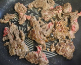 夕♪牛肉エノキタケしめじ長ねぎの炒め物作り方4写真