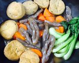ねじりこんにゃく•がんも•人参の煮物♪作り方5写真
