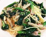 明太とちぢみほうれん草のパスタ♪♫作り方5写真