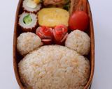 【キャラ弁】たぬきおにぎりのタヌキ弁当作り方1写真