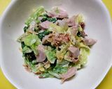 菜の花 キャベツ ソーセージの和風サラダ作り方4写真