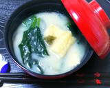 ほうれん草と玉葱と油揚げの白味噌仕立て作り方10写真