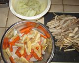 根菜づくしの炒め物作り方1写真