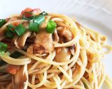 セロリとトマトと舞茸の和風柚子胡椒パスタ作り方6写真