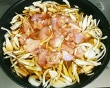 簡単!!やさしい味!!鶏肉の柳川風煮作り方3写真