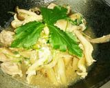 簡単!!やさしい味!!鶏肉の柳川風煮作り方6写真