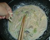かきと白菜の味噌クリームパスタ作り方7写真