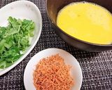 ふんわり【三葉と干しエビのだし巻玉子】作り方1写真