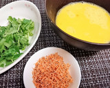 ふんわり【三葉と干しエビのだし巻玉子】作り方1写真