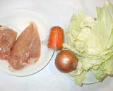 鶏むね肉とキャベツの蒸し焼き♪簡単作り方1写真