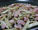 ごぼう と水菜のバター風味のお味噌パスタ作り方4写真