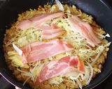 栄養満点お昼ご飯☆納豆お好み焼きピザ作り方2写真