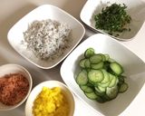 昆布酢でしらす・鮭・たくあんのちらし寿司作り方3写真