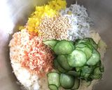 昆布酢でしらす・鮭・たくあんのちらし寿司作り方4写真