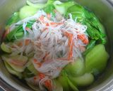 簡単10分♪青梗菜とカニカマのかきたま汁作り方5写真