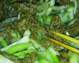 セロリ大量消費＊牛肉とセロリのピリ辛炒め作り方8写真