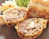 あげで揚げない！チーズメンチ風焼き巾着作り方14写真