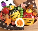 節分☆赤鬼☆黒鬼☆おにぎり弁当♩キャラ弁作り方6写真
