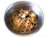 秋鮭の和風レモンクリームパスタ作り方2写真