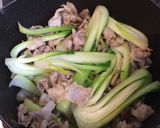 簡単☆チンゲン菜と豚バラの昆布酢炒め作り方4写真