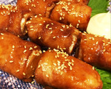 ＊照り焼き風 ネギの豚肉巻き＊作り方4写真