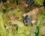 白菜とネギの鯖缶卵とじ！作り方3写真