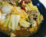 白菜とネギの鯖缶卵とじ！作り方5写真