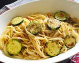 簡単！塩辛とズッキーニのクリームパスタ作り方4写真