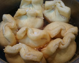 あっさりほっこり！エビと枝豆の巾着煮作り方3写真