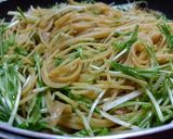 ごぼう と水菜のバター風味のお味噌パスタ作り方7写真