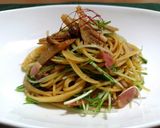ごぼう と水菜のバター風味のお味噌パスタ作り方8写真