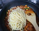 余ったミネストローネでリメイクパスタ作り方5写真