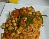 余ったミネストローネでリメイクパスタ作り方6写真