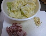 白菜とベーコンの蒸し煮作り方1写真