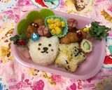 幼稚園 くまと星のお弁当作り方1写真