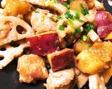 さつまいもと鶏肉の甘辛炒め♬蓮根入り♬作り方7写真